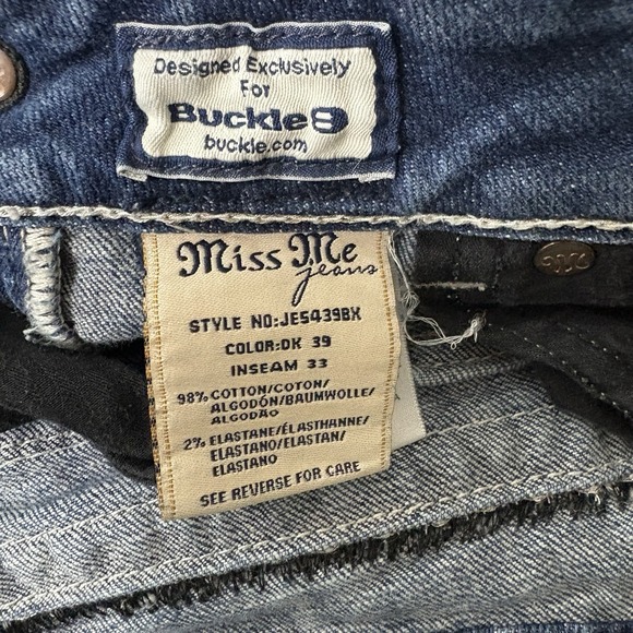 Miss Me Womens Bootcut Rhinestone Jeans Size 28x31 Blue Denim JE5439BX Y2K - Picture 7 of 7